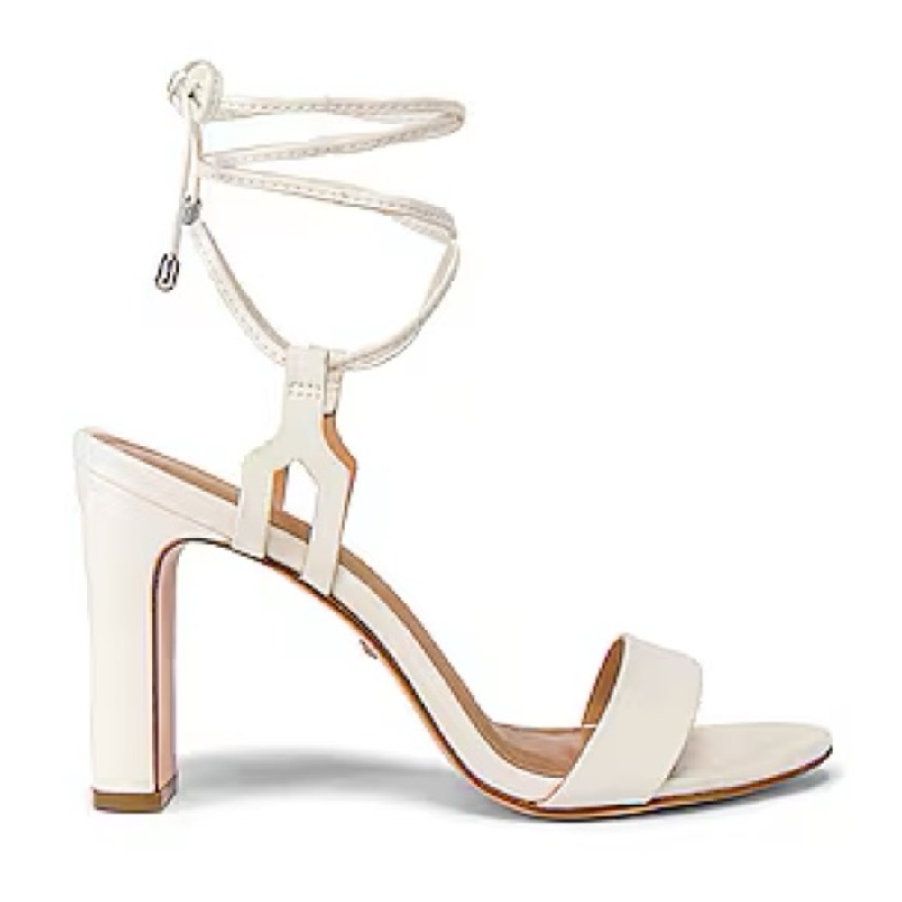 RAYE Cream Strappy Kendall Heels in Bone